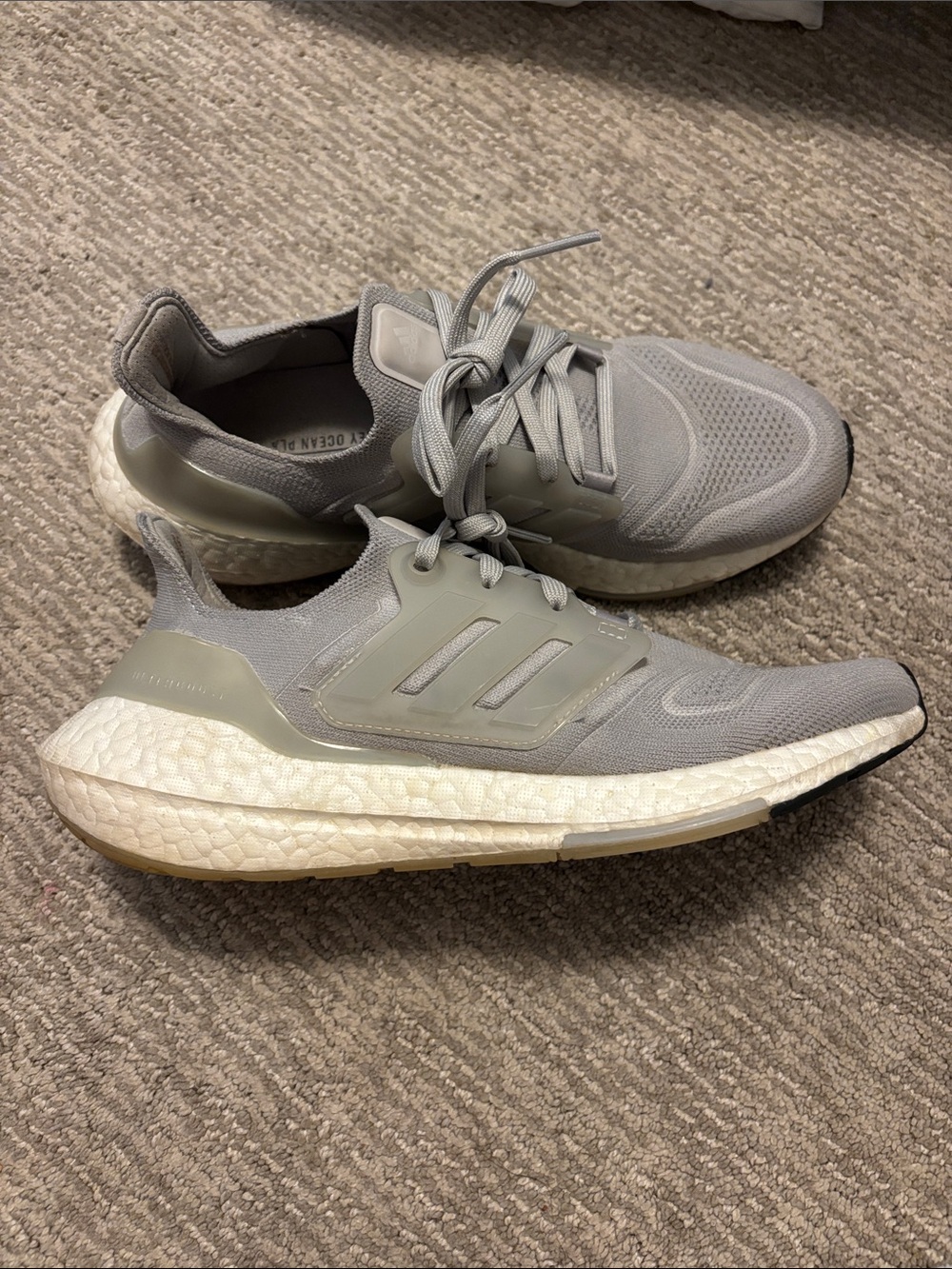Adidas Grey Ultraboost Knit Running Shoes
